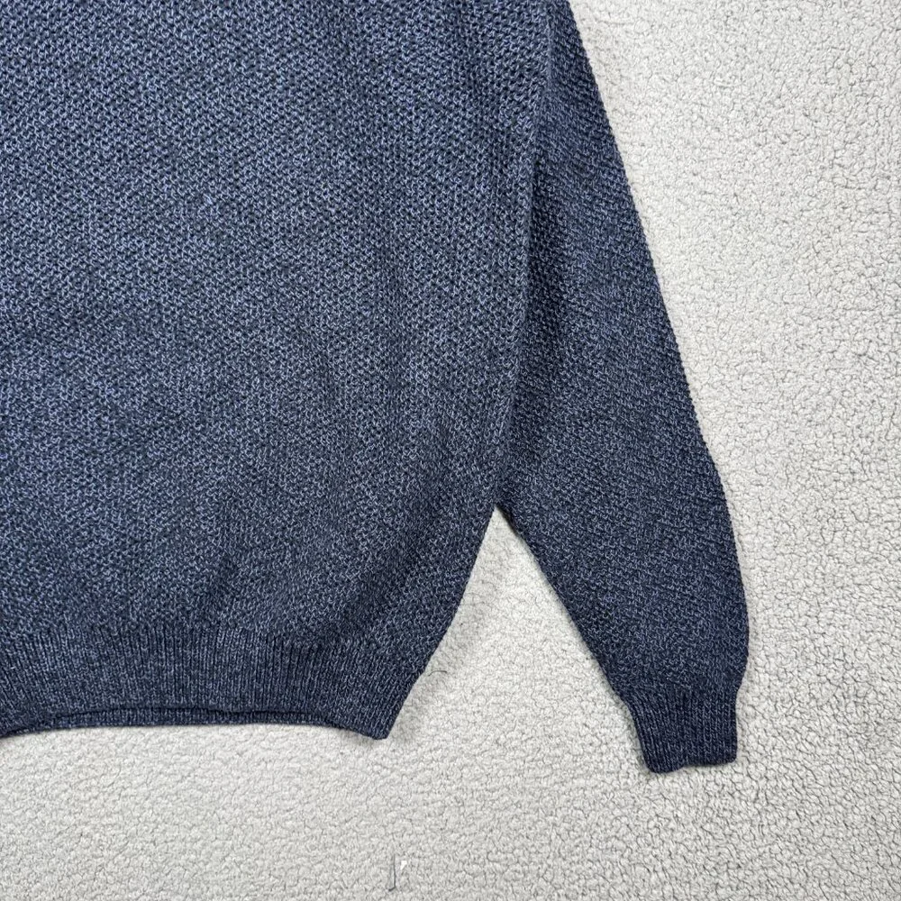 St Johns Bay Fisherman Sweater Mens Size‎ XLT Navy Cable Knit Raglan Ribbed VTG